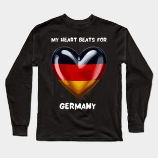 My Heart Beats For Germany Flag Long Sleeve T-Shirt